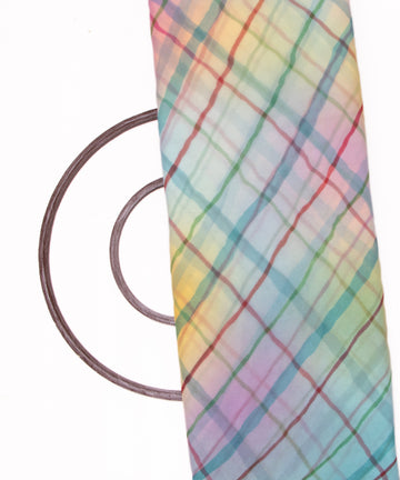 Blue Colour Lehariya Print Georgette Fabric